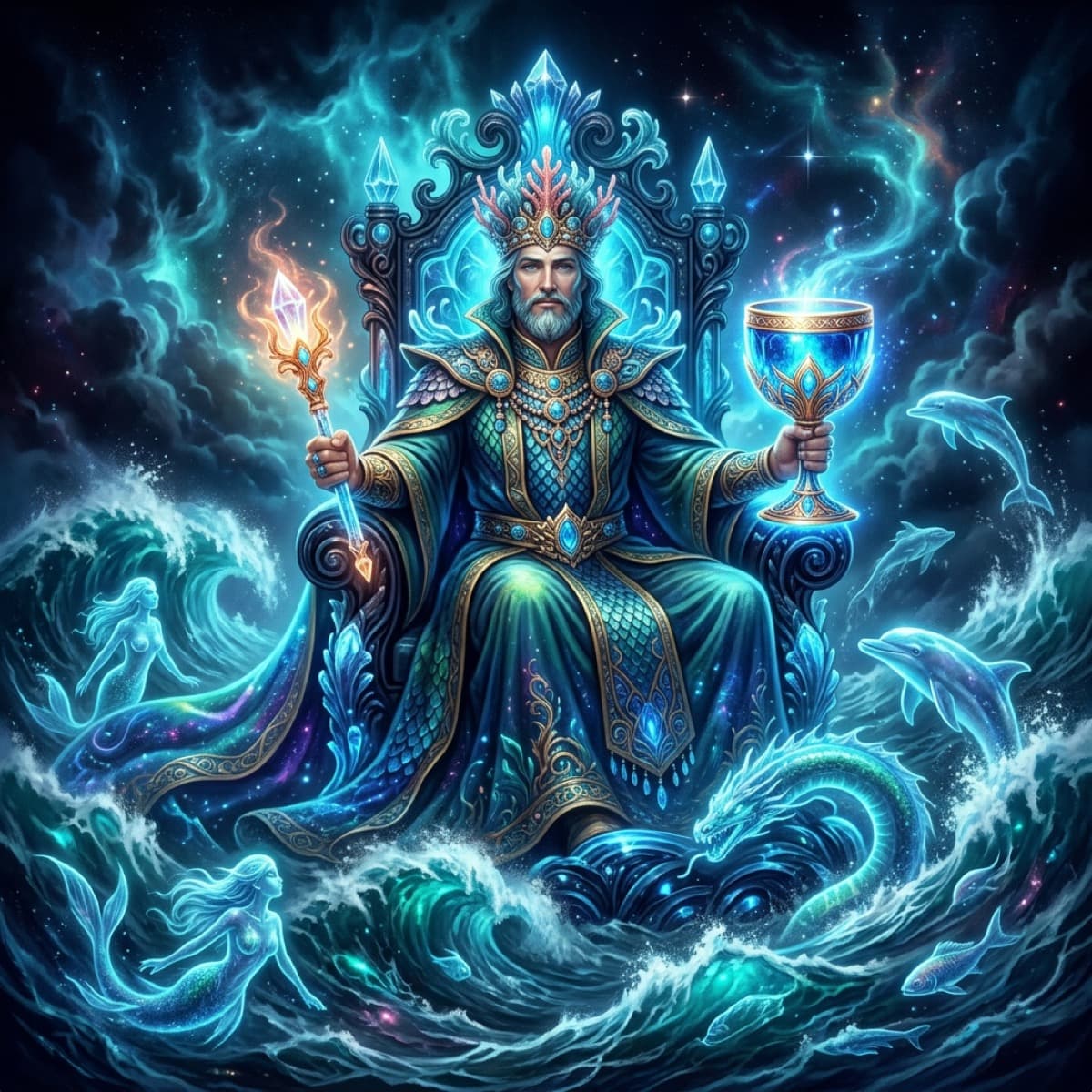 King of Cups Tarot Card: Meaning of Emotional Mastery & Compassion